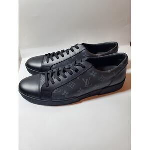 Louis Vuitton Match Up Monogram Black Leather Sneakers - Size 11 LV **NEW** (R)